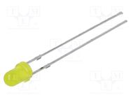 LED; 3mm; yellow; 45÷68mcd; 60°; Front: convex; 5VDC; No.of term: 2 OPTOSUPPLY