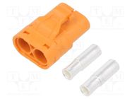 Plug; DC supply; LC; female; PIN: 2; for cable; soldering; orange AMASS