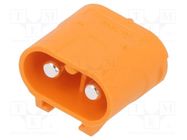 Connector: DC supply; socket; LC; male; PIN: 2; on PCBs; THT; orange AMASS