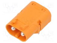 Socket; DC supply; LC; male; PIN: 2; on PCBs; THT; orange; 30A; 1kV AMASS