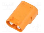 Socket; DC supply; LC; male; PIN: 2; on PCBs; THT; orange; 55A; 1kV AMASS