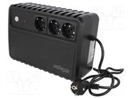 Power supply: UPS; with strip; 360W; 600VA; Uin: 220V; 175x255x93mm GEMBIRD