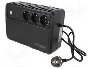 Power supply: UPS; with strip; 600W; 1kVA; Uin: 220V; 175x255x93mm GEMBIRD