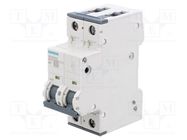 Circuit breaker; 230/400VAC; Inom: 2A; Poles: 2; Charact: D; 10kA SIEMENS