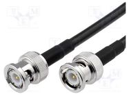 Cable; 2m; BNC male,both sides; black; 50Ω AMPHENOL