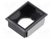 Button holder; 22mm; 61; 21x27mm; Face dim: 24x30mm; Body: black EAO