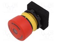 Switch: emergency stop; 22mm; Stabl.pos: 2; NC + NO; red; LED; IP65 EAO