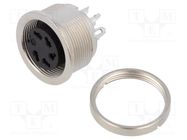 Connector: M16; socket; female; soldering; PIN: 5; 6A; 150V; straight 