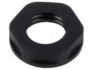 Nut; M12; polyamide; 18mm; black; Thread: metric; Pitch: 1.5 TE Connectivity