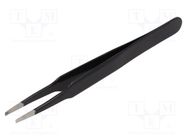 Tweezers; Blade tip shape: flat; Tweezers len: 125mm; ESD 