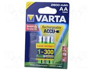 Re-battery: Ni-MH; AA; 1.2V; 2600mAh; blister; 2pcs. VARTA