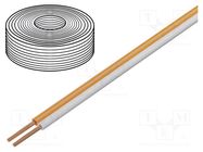 Wire; LiYz; 2x0.5mm2; 400V; Package: 25m; Cu; stranded; white,orange DONAU ELEKTRONIK