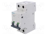 Circuit breaker; 230/400VAC; Inom: 0.5A; Poles: 2; Charact: C; 10kA SIEMENS