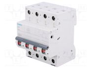 Circuit breaker; 400VAC; Inom: 500mA; Poles: 4; Charact: C; 6kA; IP20 SIEMENS