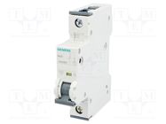 Circuit breaker; 230/400VAC; Inom: 0.5A; Poles: 1; Charact: C; 10kA SIEMENS