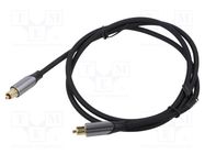 Cable; Toslink plug,both sides; 2m; Plating: gold-plated; black VENTION