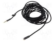 Cable; Jack 3.5mm 4pin socket,Jack 3,5mm 4pin plug; 5m; black VENTION