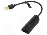 USB to Fast Ethernet adapter; Ethernet,USB 2.0; black; 0.15m VENTION