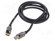 Cable; DisplayPort 1.4; DisplayPort plug,both sides; textile VENTION