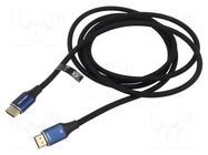 Cable; DisplayPort plug,both sides; PVC; textile; Len: 3m; black VENTION