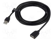 Cable; USB 3.0; USB A socket,USB A plug; nickel plated; 3m; black VENTION