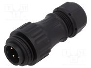 Plug; WA22; male; PIN: 4; 3+PE; IP67; 7÷12mm; 16A; screw terminal WEIPU