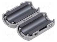 Ferrite: two-piece; on round cable; A: 35mm; B: 28mm; C: 9mm; plastic TDK