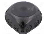 Enclosure: junction box; X: 93mm; Y: 93mm; Z: 62mm; IP66,IP67; black HENSEL