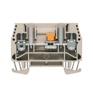 Test-disconnect terminal, Screw connection, 6 mm², 630 V, 41 A, sliding, Cross-disconnect: without, Integral test socket: Yes, TS 35, dark beige Weidmuller