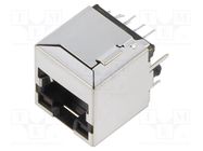 Connector: RJ45; socket; PIN: 8; shielded,with LED; Layout: 8p8c BEL FUSE