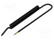 Wire: coiled; 4x0.15mm2; unshielded; PUR; black; 300V; 0.2m; 0.8m SIMECH