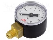 Manometer; 0÷10bar; G 1/8",bottom connection; 40mm; metal PNEUMAT