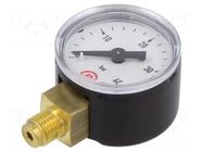 Manometer; 0÷40bar; G 1/8",bottom connection; 40mm; metal PNEUMAT