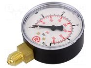 Manometer; 0÷25bar; G 1/4",bottom connection; 63mm; plastic PNEUMAT