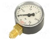 Manometer; 0÷2.5bar; G 1/4",bottom connection; 50mm; metal PNEUMAT