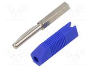 Connector: 4mm banana; plug; 16A; 50VDC; blue; for cable; 2.5mm2 DELTRON