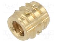 Threaded insert; brass; M2,5; BN 37915; L: 4mm; for plastic TAPPEX