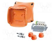 Enclosure: emergency; X: 130mm; Y: 130mm; Z: 77mm; IP65,IP66; orange HENSEL