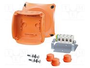 Enclosure: emergency; X: 130mm; Y: 130mm; Z: 77mm; IP65,IP66; orange HENSEL