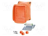 Enclosure: emergency; X: 155mm; Y: 210mm; Z: 92mm; IP65,IP66; orange HENSEL