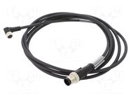 Connection lead; M12,M8; PIN: 3; 2m; plug; 60VAC; 3A; -25÷80°C; PUR LAPP