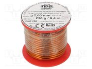 Coil wire; single coated enamelled; 2mm; 0.2kg; -65÷200°C INDEL