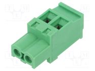 Pluggable terminal block; 5.08mm; ways: 2; angled 90°; plug; green 