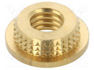 Threaded insert; brass; M6; BN 37905; L: 3mm; for plastic TAPPEX