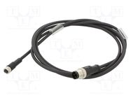 Connection lead; M12,M8; PIN: 3; 2m; plug; 60VAC; 3A; -25÷80°C; PUR LAPP