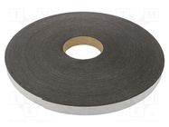 Tape: sealing; W: 20mm; L: 30m; Thk: 2mm; grey; caoutchouc hot-melt 