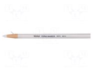 Marker: pencil; white; CHINA MARKER; Tip: cone MARKAL