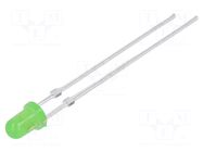 LED; green; 3mm; 1560÷2180mcd; 40°; Front: convex; 2.9÷3.4VDC; 102mW OPTOSUPPLY