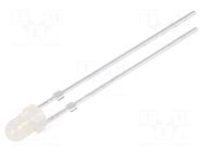 LED; white warm; 3mm; 1560÷2180mcd; 40°; Front: convex; 2.9÷3.4VDC OPTOSUPPLY