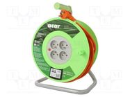 Extension lead; 3x1.5mm2; reel; Sockets: 4; PVC; orange; 40m ACAR